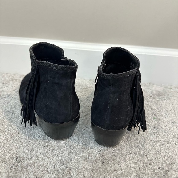 Sam Edelman Paige Black Fringe Ankle Boots - Picture 6 of 11